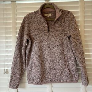 Thread & Supply Pullover Jacket Quarter Zip Pink Medium